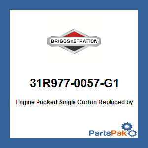 Briggs & Stratton 31R977-0057-G1 Engine Packed Single Carton; New # 33S877-0017-G1