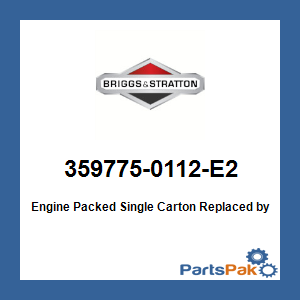 Briggs & Stratton 359775-0112-E2 Engine Packed Single Carton; New # 359775-0005-E1