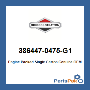 Briggs & Stratton 386447-0475-G1 Engine Packed Single Carton 3864470475G1