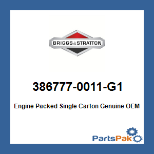 Briggs & Stratton 386777-0011-G1 Engine Packed Single Carton 3867770011G1