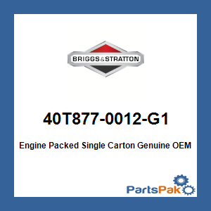 Briggs & Stratton 40T877-0012-G1 Engine Packed Single Carton 40T8770012G1