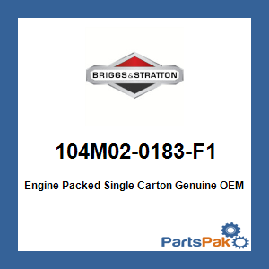 Briggs & Stratton 104M02-0183-F1 Engine Packed Single Carton 104M020183F1
