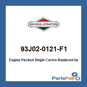 Briggs & Stratton 93J02-0121-F1 Engine Packed Single Carton; New # 93J02-0167-F1