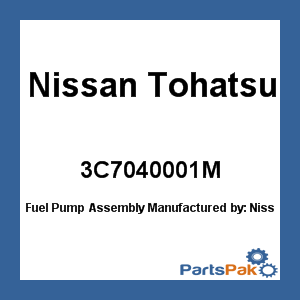 Nissan Tohatsu 3C7040001M; Fuel Pump Assembly