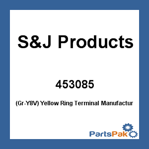 S&J Products 453085; (Gr-Y8V) Yellow Ring Terminal