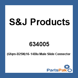 S&J Products 634005; (Gfqm-B25N)16-14Blu Male Slide Connector