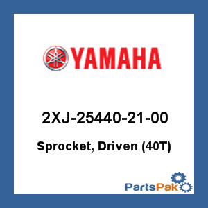 Yamaha 2XJ-25440-21-00 Sprocket, Driven (40T); 2XJ254402100