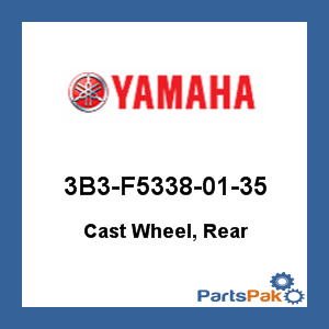 Yamaha 3B3-F5338-01-35 Cast Wheel, Rear; 3B3F53380135