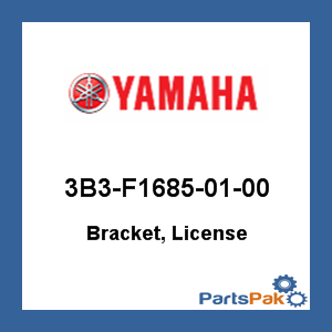 Yamaha 3B3-F1685-01-00 Bracket, License; 3B3F16850100