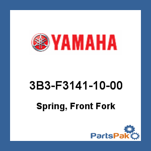 Yamaha 3B3-F3141-10-00 Spring, Front Fork; 3B3F31411000