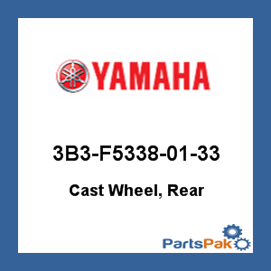 Yamaha 3B3-F5338-01-33 Cast Wheel, Rear; 3B3F53380133