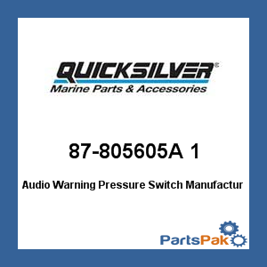 Quicksilver 87-805605A 1; Audio Warning Pressure Switch- Replaces Mercury / Mercruiser
