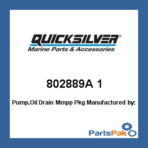 Quicksilver 802889A 1; Pump,Oil Drain Mmpp Pkg- Replaces Mercury / Mercruiser