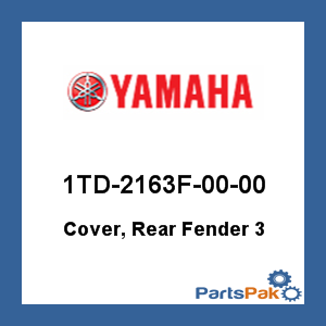 Yamaha 1TD-2163F-00-00 Cover, Rear Fender 3; 1TD2163F0000