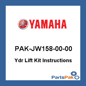Yamaha PAK-JW158-00-00 Ydr Lift Kit Instructions; PAKJW1580000