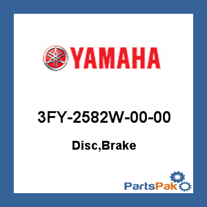 Yamaha 3FY-2582W-00-00 Disc, Brake; 3FY2582W0000