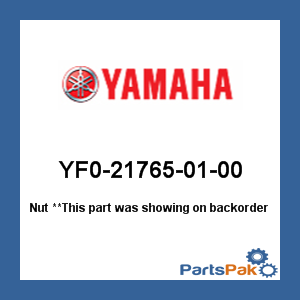 Yamaha YF0-21765-01-00 Nut; YF0217650100