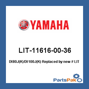 Yamaha LIT-11616-00-36 Dt80J(K)/Dt100J(K) Service Manual; New # LIT-11616-DT-12