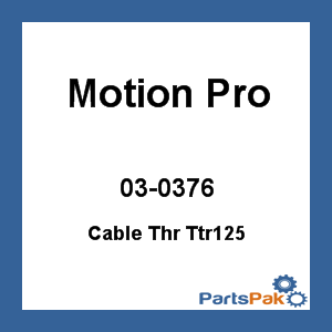 Motion Pro 03-0376; Black Vinyl Throttle Cable