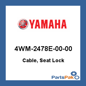 Yamaha 4WM-2478E-00-00 Cable, Seat Lock; 4WM2478E0000