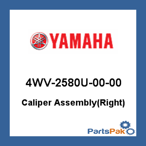 Yamaha 4WV-2580U-00-00 Caliper Assembly(Right); 4WV2580U0000