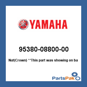 Yamaha 95380-08800-00 Nut(Crown); 953800880000