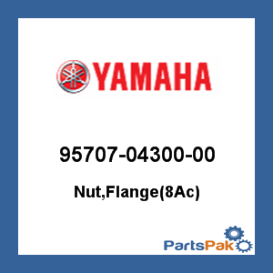 Yamaha 95707-04300-00 Nut, Flange(8Ac); 957070430000