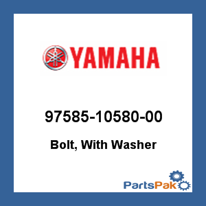 Yamaha 97585-10580-00 Bolt, With Washer; 975851058000