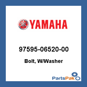Yamaha 97595-06520-00 Bolt, Hex With Washer Deep Recess; New # 97E95-06520-00
