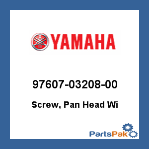 Yamaha 97607-03208-00 Screw, Pan Head Wi; 976070320800