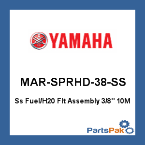 Yamaha MAR-SPRHD-38-SS 10M Fuel Filter Assembly Stainless Steel Head 3/8; New # MAR-10MAS-20-00