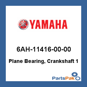 Yamaha 6AH-11416-00-00 Plane Bearing, Crankshaft 1; 6AH114160000