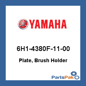 Yamaha 6H1-4380F-11-00 Plate, Brush Holder; 6H14380F1100