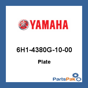 Yamaha 6H1-4380G-10-00 Plate; 6H14380G1000