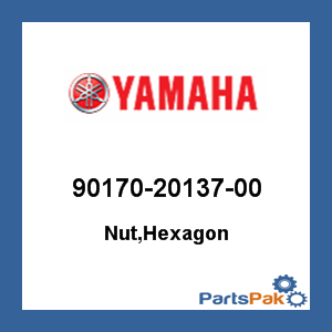 Yamaha 90170-20137-00 Nut, Hexagon; 901702013700
