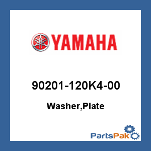 Yamaha 90201-120K4-00 Washer, Plate; 90201120K400
