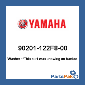 Yamaha 90201-122F8-00 Washer, Plate; New # 90201-12043-00