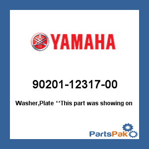 Yamaha 90201-12317-00 Washer, Plate; 902011231700