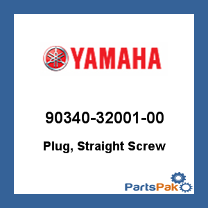 Yamaha 90340-32001-00 Plug, Straight Screw; 903403200100
