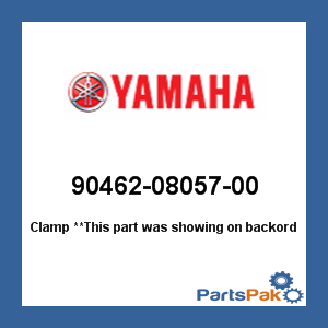 Yamaha 90462-08057-00 Clamp; 904620805700