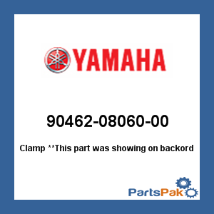 Yamaha 90462-08060-00 Clamp; 904620806000
