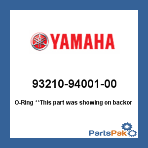 Yamaha 93210-94001-00 O-Ring; 932109400100