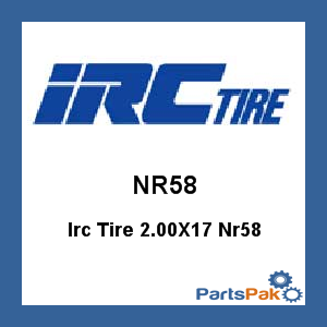 IRC NR58; Irc Tire 2.00X17 Nr58