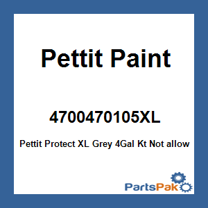 Pettit Paint 4700470105XL; Pettit Protect XL Grey 4Gal Kt