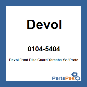 Devol 0104-5404; Devol Front Disc Guard Fits Yamaha Yz /