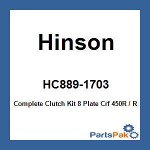 Hinson HC889-1703; Complete Clutch Kit 8 Plate Crf 450R / Rx
