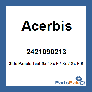 Acerbis 2421090213; Side Panels Teal Sx / Sx-F / Xc / Xc-F