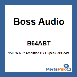 Boss Audio B64ABT; 1500W 6.5-inch Amplified B / T Speak 2Pr 2-Way Cage Mount