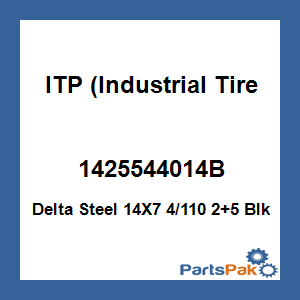 ITP (Industrial Tire Products) 1425544014B; Delta Steel 14X7 4/110 2+5 Blk