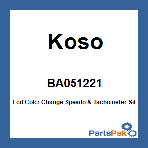 Koso BA051221; Lcd Color Change Speedo & Tachometer Silver Bezel